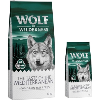 Wolf of Wilderness 12 + 2 подарък! 14 кг Wolf of Wilderness суха храна - The Taste Of Mediterranean