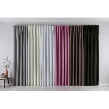 Image 1 of Дрейпари БГ Термо завеса, затъмняваща на 100% от микрофибър и полар плюс коланче серия "ПАЛЕРМО-DARK", размер 250x140см. с пришита ширит лента и гайки, подходяща за поставяне на тръбен корниз или релса код-100002652