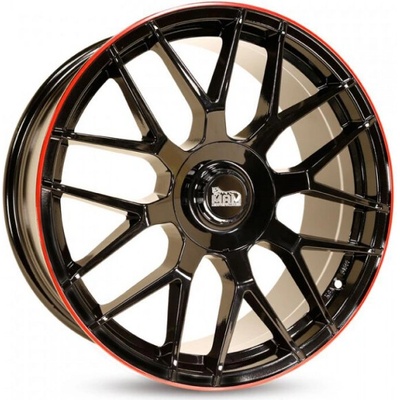 MAM GT1 8x18 5x100 ET45 black lip RED