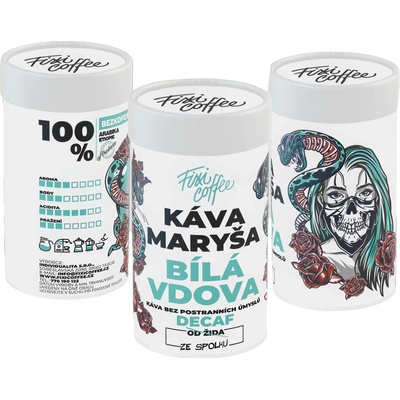 Fixi Coffee Bílá vdova bezkofeinová káva jemně mletá 0,5 kg