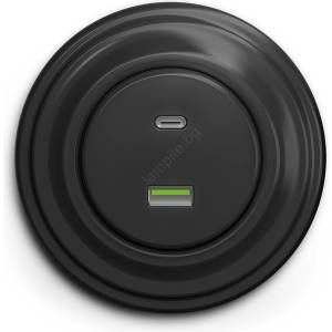 Reblig - Ретро USB контакт A+C с рамка в цвят антрацит (RG0043K)