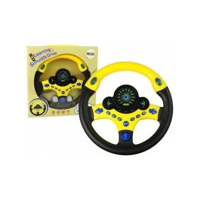LEAN Toys Interactive Yellow Steering Wheel Driving Simulator Sounds Lights