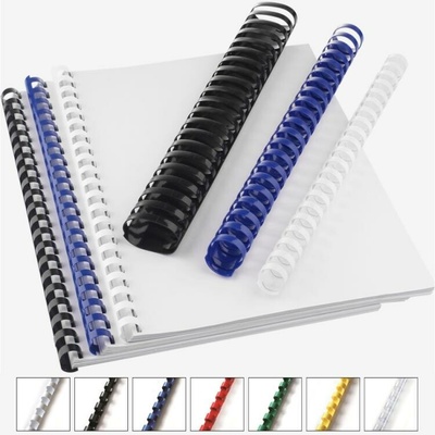 4BIND Plastový hřbet oválný 32 mm (do 280l), 50 ks, černá