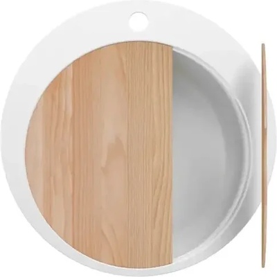 Твоят Стил Бяла кръгла кухненска мивка от гранит Пиза 45 Top 500 x 500 мм