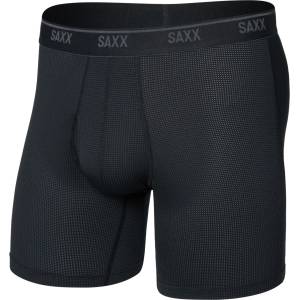 Saxx Мъжко синтетично термобельо Saxx Quest Quick-Dry Mesh Boxer Brief Fly 6'' Synthetic base layer - Black (014-2478-0114)
