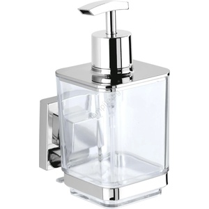 WENKO 22683100-Дозатор за течен сапун VACUUM-LOC QUADRO ED 7, 5x16 см сребрист/лъскав хром (WE0564)