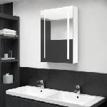 vidaXL LED шкаф с огледало за баня, сияйно бяло, 50x13x70 см (326501)