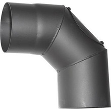 Vapk koleno dymové 90° 200/2,0 mm s čistiacim otvorom čierne 221835