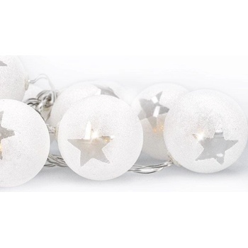 Solight LED reťaz vianočné guľe 10LED 1m 2x AA časovač IP20