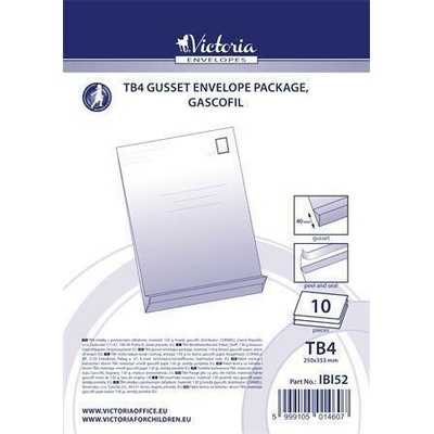 Dopisní obálka B4 250 × 353 mm, 40 mm – hnědá, samolepicí (10 ks)