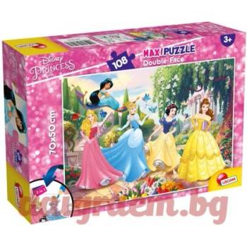 Lisciani Пъзел lisciani 74174 - 108 части - Дисни Принцеси, двулицев пъзел (li74174)
