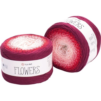 YARNART Flowers 269 Red Pink Плетива прежда (Flowers 269)