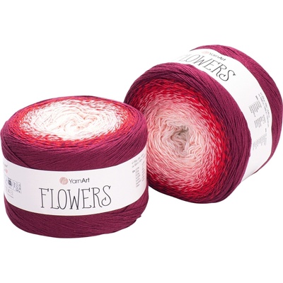 YARNART Flowers 269 Red Pink Плетива прежда (Flowers 269)