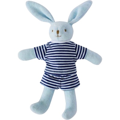 Trousselier Мека играчка Trousselier - Зайче с дрънкалка, синьо, 20 cm (V764 12)