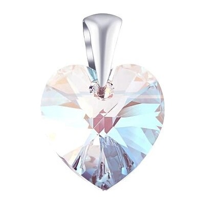 SILVEGO Stříbrný přívěsek srdce se Swarovski Crystals Shimmer LSW6228P14CS
