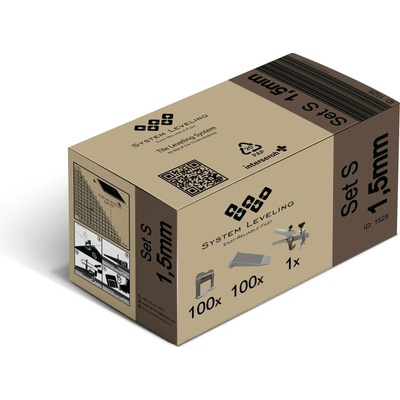 Aplikační set pro keramické dlažby System Leveling SET100/100/1 SL1525 - spony 1.5mm, klínky, kleště