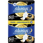 Always Дамски превръзки с крилца Always Ultra - Secure Night, 10 броя