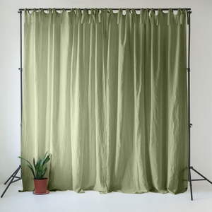 Linen Tales Светлозелено ленено перде 140x170 cm Sage - Linen Tales (LT-CURTNTIE-140x170-SA)