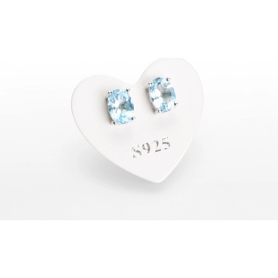 SVĚT KAMENŮ s.r.o. Stříbrné náušnice fazetovaný topaz ovál 00250443