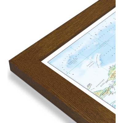 Excart Maps Svět - nástěnná zeměpisná mapa 196x138 cm (ČESKY) Varianta: mapa v dřevěném rámu, Provedení: Pegi tmavý ořech