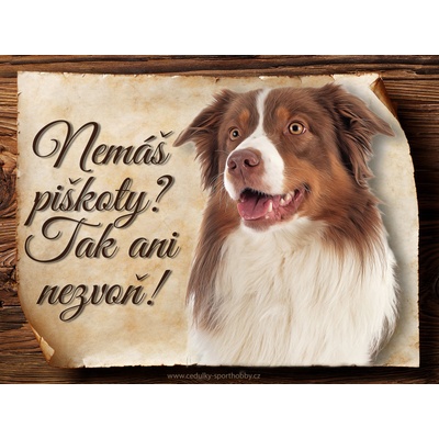 Sport hobby Cedulka Australský ovčák II Piškoty CP1551 20 x 15 cm