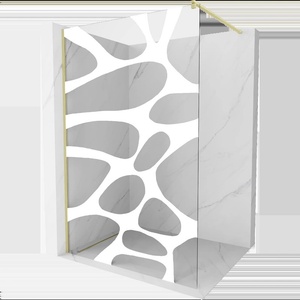 Mexen Kioto стена за душ Walk-in 100 x 200 см, бяла вълна 8 мм, златна четкована - 800-100-101-55-97 (800-100-101-55-97)