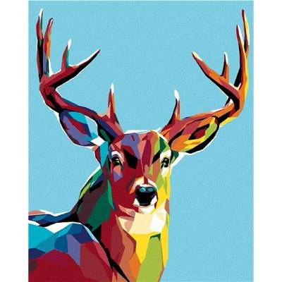 Zuty Malování podle čísel Jelení pohled 80 x 100 cm vypnuté plátno na rám