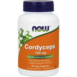 NOW Хранителна добавка КОРДИЦЕПС 750 мг. , Now Foods Cordyceps 750mg 90 Veg Capsules