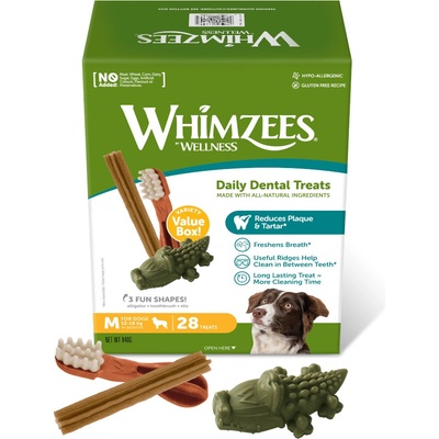 Whimzees by Wellness Mixbox pro středně velké psy 12 – 18 kg 28 kusů