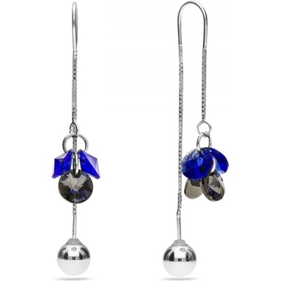 Spark modrošedé se Swarovski Elements Vinber KWKL6428MJBSN Majestic Blue+Silver Night