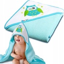 Akuku Detská osuška 100x100 tyrkysová so sovou