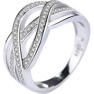 Silenti Jewelry Сребърен пръстен "Лабиринт" - 6 - 52мм (16.6мм диам. )