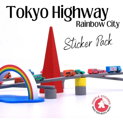 Meeple Stickers samolepky pro Tokyo highway rainbow city