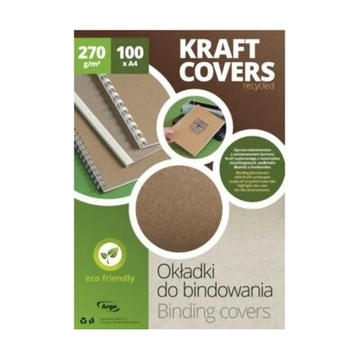 Obálka pro zadní stranu Kraft - A4, recyklovaná, tmavě běžová, 100 ks