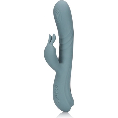 Shots Loveline Fingering Motion Rabbit Weathervane Grey silikonový na klitoris a bod G s pohyblivou špičkou 21,6 x 3,6 cm