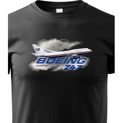 Dětské tričko Boeing 747 Air Force One ČernáCanvas Dětské tričko Bezvatriko.cz 3229