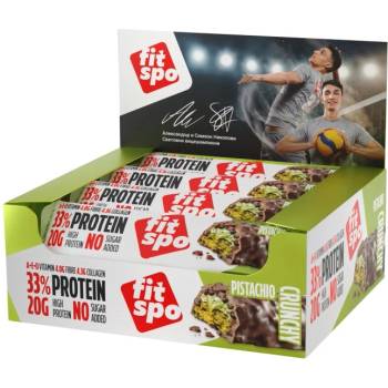 Image 1 of FIT SPO Crunchy Protein Bar 33% - Pistachio [12 x 60 грама] Шамфъстък