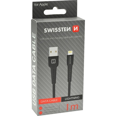 Swissten 71505540 dátový USB - LIGHTNING, 1m, černý