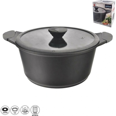 Orion Hrnec GALI s poklicí 7 l 28 cm hliníková slitina s nepřilnavým povrchem černá, šedá, 8592381199227