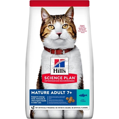 Hill's Science Plan Mature Adult 7+ суха храна за котки с риба тон 1, 5 кг