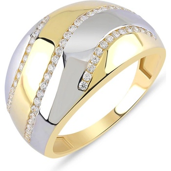 Lillian Vassago Prsteň so zirkónmi v kombinovanom zlate LLV59 GR010