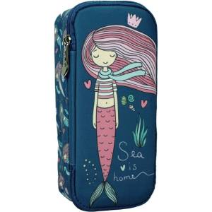 BACK ME UP Oвален ученически несесер Back Me Up - Sea Mermaid (357-28141)
