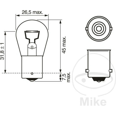 Bosch žárovka 12V21W BA15S GELB BMW C 600 SPORT ABS 12-15, C 600 SPORT EDITION ABS 14-15, C 650 SPORT ABS 15-21, C 650 SPORT HIGHLINE ABS 19-20, C 650 LS SPORT HIGHLINE ABS 20, C1 125 00-04, C1 125 AB