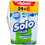  Solo тоалетна хартия, Бяла, Без аромат, 3 пласта, 24+6 броя х 70гр