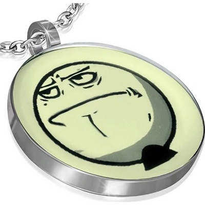 Šperky eshop Přívěsek Meme Face z oceli Challenge Acceted AA27.31