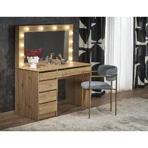 ЕВРОМАР Тоалетка Hollywood XL с LED - дъб (100.008.0037)