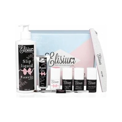 Elisium Комплект за начален маникюр FlexyGel Maxi, Elisium, включена четка, черен