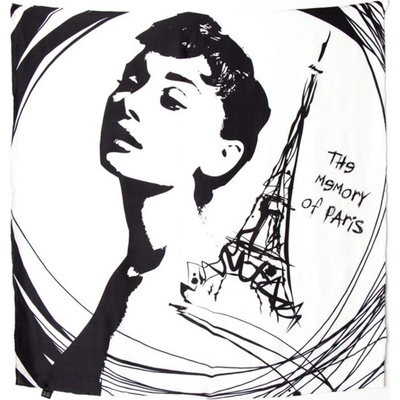 dámský hedvábný šátek čtvercový bílý černý dáma Audrey Hepburn