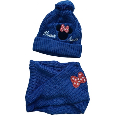 Set čepice + nákrčník Minnie tm. modrý