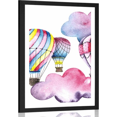 Plakát s paspartou balónky ve větru - 60x90 no frame